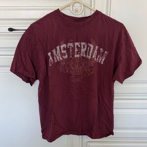 Amsterdam Graphic T-Shirt in Burgundy